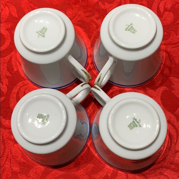 Vintage German PMR Bavaria set of 4 tea cups - Picture 7 of 8